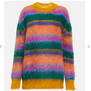 MARNI Striped oversized mohair-blend sweater